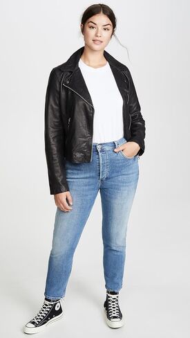 سترة Madewell النسائية الجلدية المغسولة للدراجات النارية in Saudi Arabia