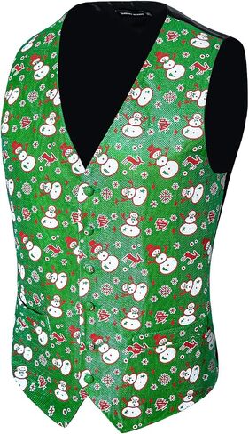 Barry.Wang سترة عيد الميلاد للرجال مع صورة ثلج/رجل ثلج/شجرة عيد الميلاد باللون الأحمر/الأخضر مجموعة صدرية للعطلات للحفلات in Kuwait