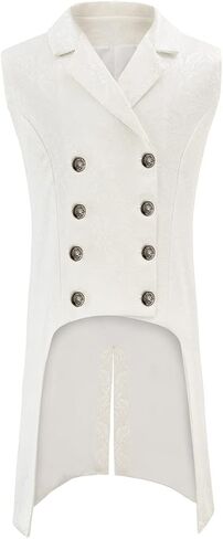 sehseek Mens Victorian Suit Vest Steampunk Gothic Medieval Waistcoat Costume in Saudi Arabia