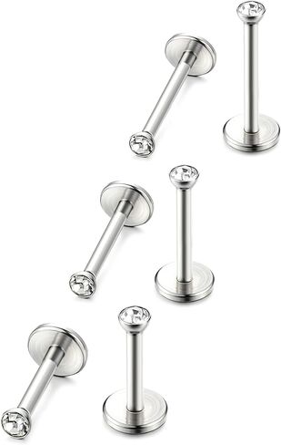 ORAZIO 18G 6-10MM Stainless Steel Lip Rings Nose Studs Piercing Internally Threaded in Saudi Arabia
