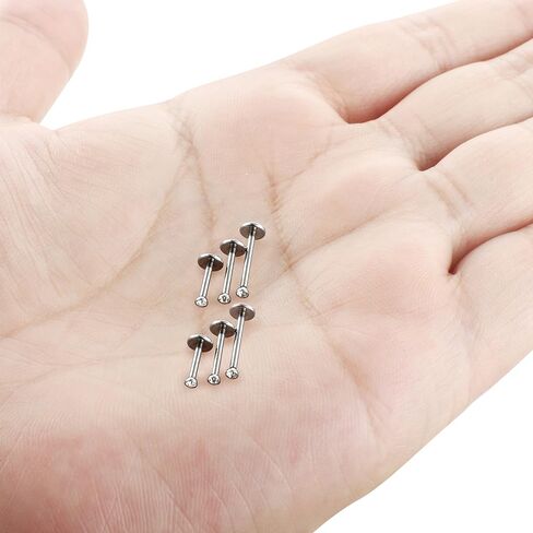ORAZIO 18G 6-10MM Stainless Steel Lip Rings Nose Studs Piercing Internally Threaded in Saudi Arabia