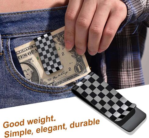 ChainsProMax Can Engrave Men Money Clip- America Flag/Baseball Pattern/Box Pattern, Stainless Steel/Gold Plated-Send Gift Box in Kuwait
