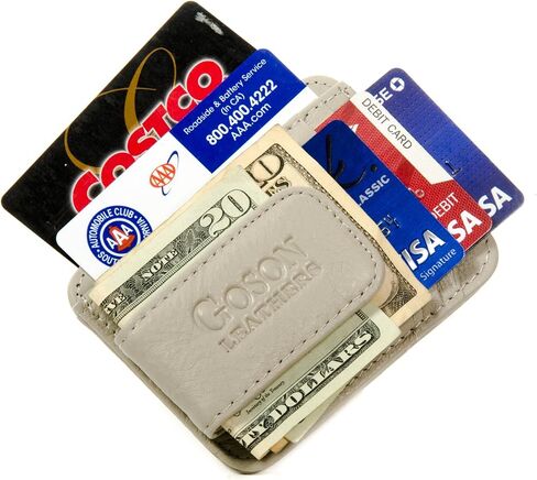 Goson Leather Money Clip Wallet for Men, Front Pocket Wallet, Credit Card Holder, Slim Minimalist Wallet in Kuwait