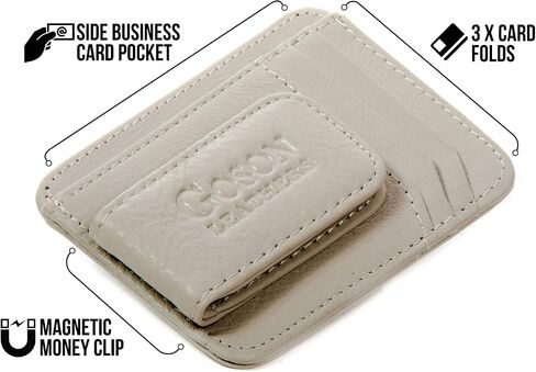 Goson Leather Money Clip Wallet for Men, Front Pocket Wallet, Credit Card Holder, Slim Minimalist Wallet in Kuwait
