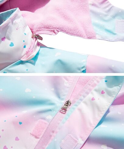M2C Girls Outdoor Floral Fleece Lined Light Windproof Jacket with Hood in Saudi Arabia