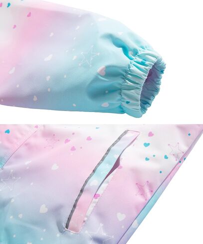 M2C Girls Outdoor Floral Fleece Lined Light Windproof Jacket with Hood in Saudi Arabia