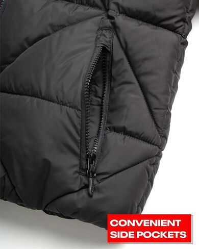 Reebok Girls' Winter Coat - Heavyweight Quilted Sherpa Fur Lined Cropped Puffer Parka - Casual Jacket for Girls (4-16) in Saudi Arabia
