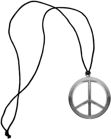 amscan Peace Sign Necklace, Black/Silver in Saudi Arabia