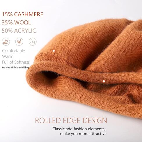 Women Wool Beret Hat French Style Winter Warm Solid Color Classic Knit Beret Cap in Kuwait