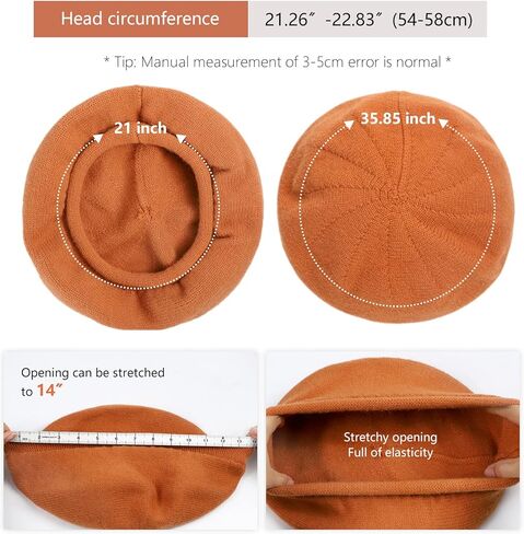 Women Wool Beret Hat French Style Winter Warm Solid Color Classic Knit Beret Cap in Kuwait