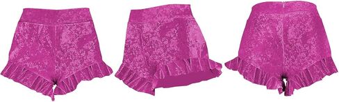 Women Sexy Shiny Metallic Faux Leather Shorts Ruffle High Waist Hot Pants Rave Clubwear in Saudi Arabia