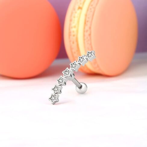 Melighting 16G هيليكس أقراط الأذن العليا الغضروف أقراط الفولاذ المقاوم للصدأ 316L الزنمة ثقب المجوهرات واضح تشيكوسلوفاكيا محارة ثقب المجوهرات أقراط ترصيع للنساء هيئة ثقب المجوهرات in Kuwait