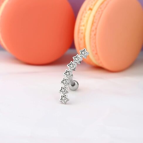 Melighting 16G هيليكس أقراط الأذن العليا الغضروف أقراط الفولاذ المقاوم للصدأ 316L الزنمة ثقب المجوهرات واضح تشيكوسلوفاكيا محارة ثقب المجوهرات أقراط ترصيع للنساء هيئة ثقب المجوهرات in Kuwait
