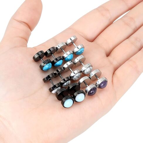 Longbeauty الخشب والحجر وهمية اللحم الأذن الأنفاق المتوسع المقابس نقالة 00G-0G في 6/9 زوج مجموعة in Kuwait