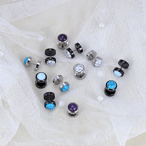Longbeauty الخشب والحجر وهمية اللحم الأذن الأنفاق المتوسع المقابس نقالة 00G-0G في 6/9 زوج مجموعة in Kuwait