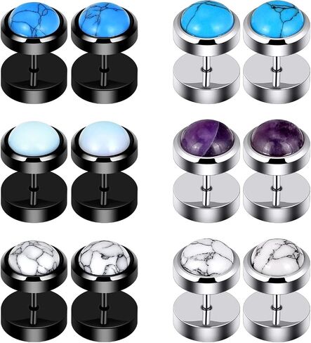 Longbeauty الخشب والحجر وهمية اللحم الأذن الأنفاق المتوسع المقابس نقالة 00G-0G في 6/9 زوج مجموعة in Kuwait