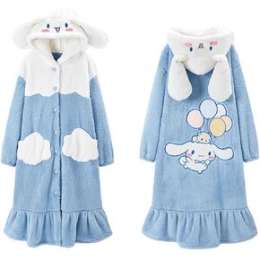 aakg رداء الصوف مقنعين لطيف للنساء والفتيات، تصميم الرسوم المتحركة kawaii لينة أفخم رداء ليلي دافئ، مقاس واحد يناسب الجميع in Kuwait