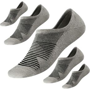 Hicomlor No Show Socks with Non-Slip Grip for Men&Women- Invisible Socks with Breathable Cotton for Sneakers 5Pairs Size 7-12