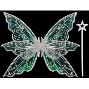 quescu Fairy Wings for Girls Women,Butterfly Wings for Adults,Sparkle Angel Wings Halloween Costume Dress Up Party Favor