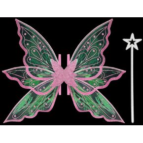 quescu Fairy Wings for Girls Women,Butterfly Wings for Adults,Sparkle Angel Wings Halloween Costume Dress Up Party Favor