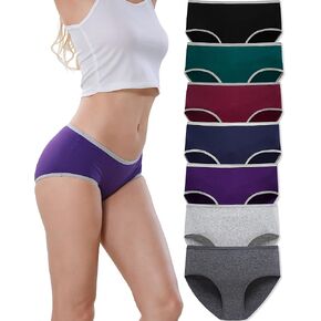 Kissage Womens Underwear Cotton Hipster Panties for Women Full Coverage Briefs, Size 8, X-Large, Pack of 7 in Saudi Arabia