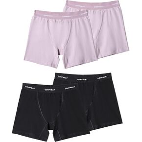 Comfneat Women's 4-Pack Boyshorts Cotton Spandex Boxer Briefs Stretchy Underwear Knitwear