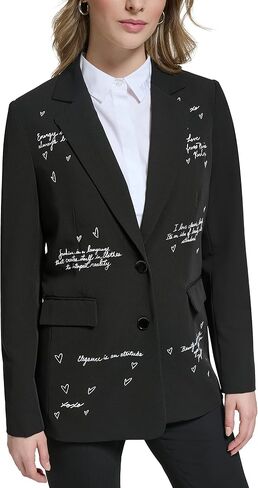 Karl Lagerfeld Paris Women's Fitted Blazer with Script Detail in Saudi Arabia