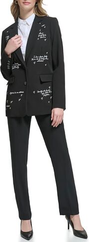 Karl Lagerfeld Paris Women's Fitted Blazer with Script Detail in Saudi Arabia