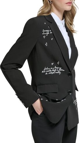 Karl Lagerfeld Paris Women's Fitted Blazer with Script Detail in Saudi Arabia