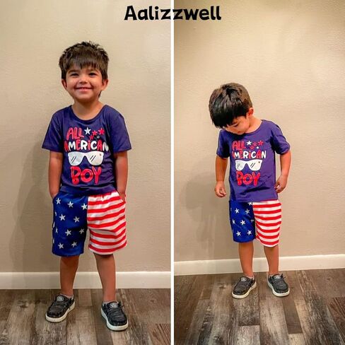 تي شيرت Aalizzwell للأطفال الصغار بأكمام قصيرة ومجموعة شورتات مموهة من ملابس الصيف in Saudi Arabia