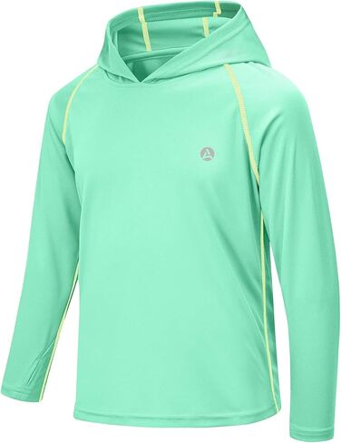 Boys Grils Long Sleeve Sun Shirts UPF50+ Hoodie Thumbhole Rash Guard Quick Dry Atheltic Hiking Workout Water Playing in Kuwait