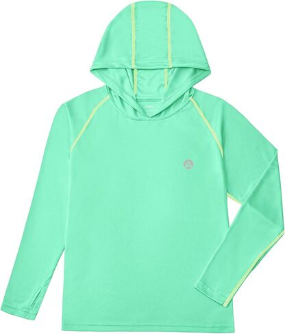Boys Grils Long Sleeve Sun Shirts UPF50+ Hoodie Thumbhole Rash Guard Quick Dry Atheltic Hiking Workout Water Playing in Kuwait