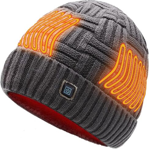 HIVE TechWear Electric Winter Heated Beanie Hat with Rechargeable Battery, Heated Hat for Men Women Knitted Slate Grey in Saudi Arabia