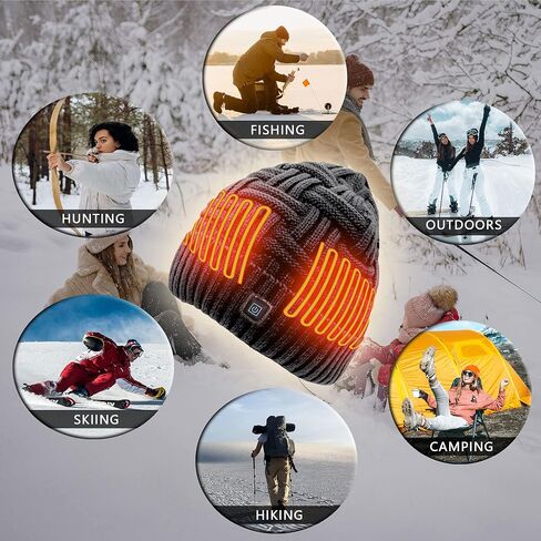 HIVE TechWear Electric Winter Heated Beanie Hat with Rechargeable Battery, Heated Hat for Men Women Knitted Slate Grey in Saudi Arabia