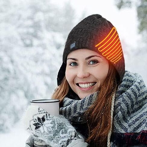 HIVE TechWear Electric Winter Heated Beanie Hat with Rechargeable Battery, Heated Hat for Men Women Knitted Slate Grey in Saudi Arabia