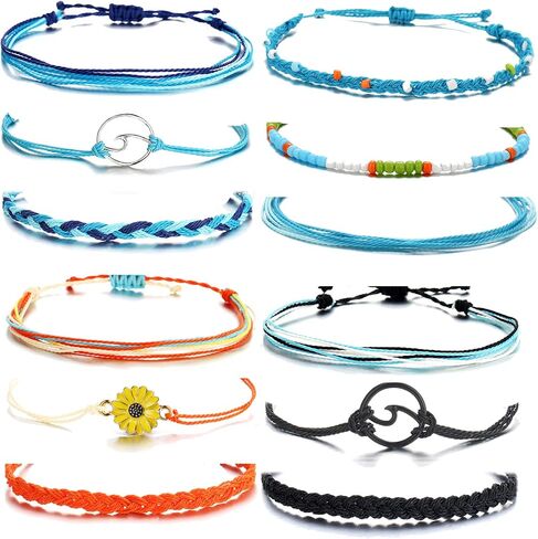 choice of all Summer Bracelets for Teen Girls Aesthetic Surfer Wave Adjustable Waterproof Handmade Bracelets Anklets for Women Men Girls Christmas Gifts in Kuwait