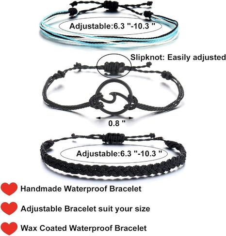 choice of all Summer Bracelets for Teen Girls Aesthetic Surfer Wave Adjustable Waterproof Handmade Bracelets Anklets for Women Men Girls Christmas Gifts in Kuwait