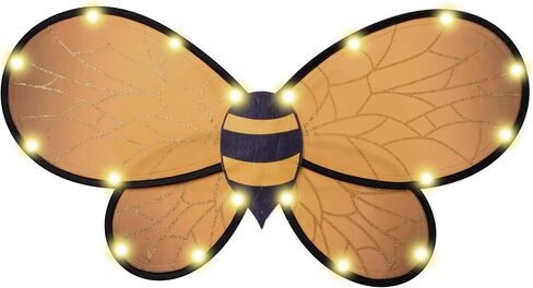 Spooktacular Creations أسود أصفر بامبل بي وينجز زي إكسسوارات، تضيء أجنحة نحل العسل وهوائي النحل مجموعة عصابة رأس للنساء والفتيات، هدايا حفلات الهالوين التنكرية in Saudi Arabia