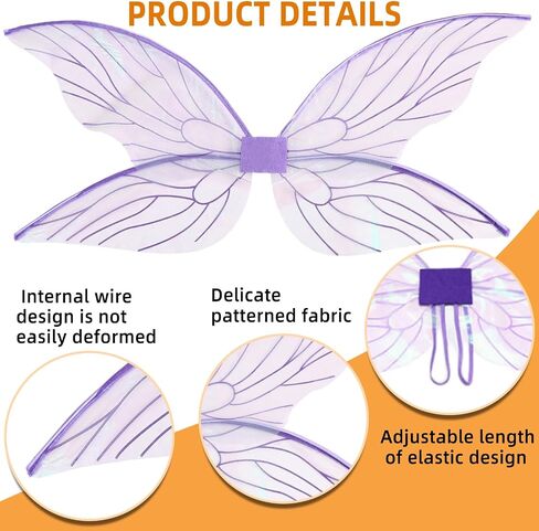 Loieryk Butterfly Fairy Wings for Adults Fairy Wings Costume for Women Girls Kids Halloween Cosplay Costume Accessories in Kuwait