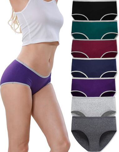 Kissage Womens Underwear Cotton Hipster Panties for Women Full Coverage Briefs, Size 8, X-Large, Pack of 7 in Saudi Arabia
