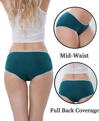 Kissage Womens Underwear Cotton Hipster Panties for Women Full Coverage Briefs, Size 8, X-Large, Pack of 7 in Saudi Arabia