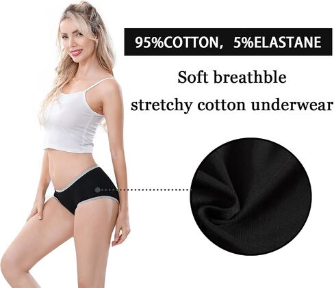 Kissage Womens Underwear Cotton Hipster Panties for Women Full Coverage Briefs, Size 8, X-Large, Pack of 7 in Saudi Arabia