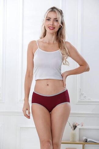 Kissage Womens Underwear Cotton Hipster Panties for Women Full Coverage Briefs, Size 8, X-Large, Pack of 7 in Saudi Arabia
