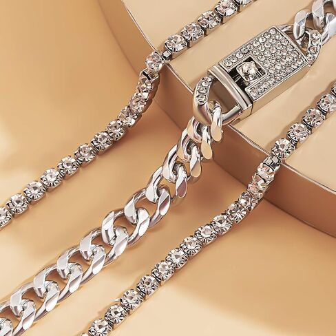 Impurain Bling Tennis Anklet Bracelet for Women Layered Link Chain Anklet Beach Shiny Rhinestone Ankle Jewelry… in Kuwait