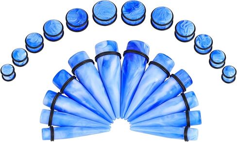 Stuppendux 24PCS 00G-13/16 10mm-20mm Acrylic Big Gauges Kit Ear Stretching Tunnels Plugs Tapers Expander in Saudi Arabia