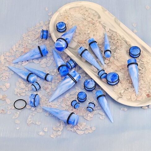 Stuppendux 24PCS 00G-13/16 10mm-20mm Acrylic Big Gauges Kit Ear Stretching Tunnels Plugs Tapers Expander in Saudi Arabia