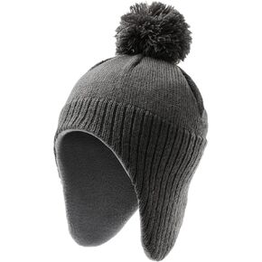 Tough Headwear Boys & Girls Ear Flap Beanie - Fleece Lined Beanie Kids, Toddler Winter Hat, Pom Pom Beanie Toddler Knit Cap in Saudi Arabia