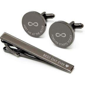 MUUJEE Engraved Cufflinks & Tie Clip in Saudi Arabia