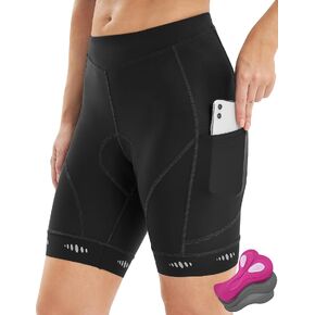 IUGA Padded Bike Shorts Women 4D Breathable Womens Cycling Shorts with Padding Mountain Biking Shorts with Pockets