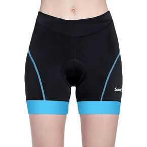 Santic Cycling Shorts with Padded Women 5" Inseam Bike Short Cross Waist Athletic Underwear